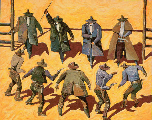Artist: Thom Ross, Title: Gunfight at the O.K. Corral - click for larger image