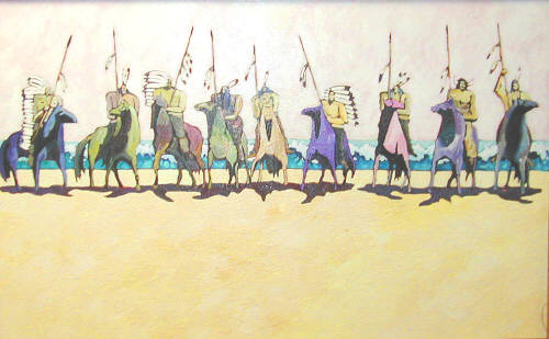 Artist: Thom Ross, Title: Indians on the Beach - click for larger image