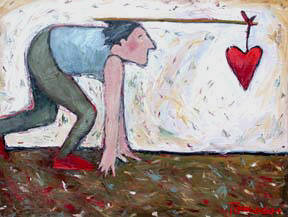 Artist: Debbie Tomassi, Title: Heart and Stick - click for larger image