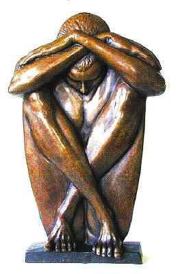 Artist: Kevin Pettelle, Title: Seated Relief 2 (male)  - click for larger image