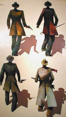 Artist: Thom Ross, Title: Walking to the OK Corral - click for larger image