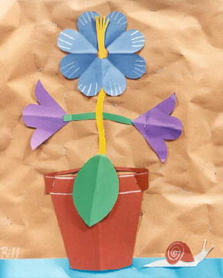 Artist: Bill Braun, Title: Navy Flowers - Trompe L' Oeil - click for larger image