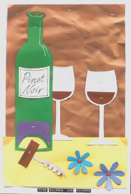 Artist: Bill Braun, Title: Wine, Glasses and Flowers - click for larger image
