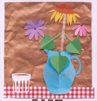 Artist: Bill Braun, Title: Glass, Blue Pitcher and Flowers - click for larger image