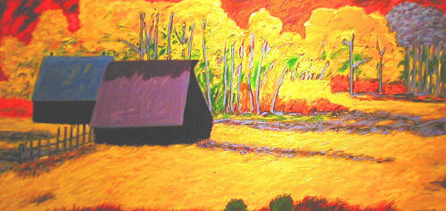 Artist: Pat Tolle, Title: October Barns - click for larger image