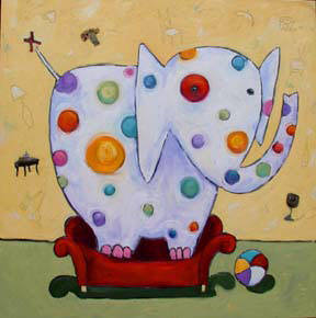 Artist: Debbie Tomassi, Title: The Elephant in the Living Room - click for larger image