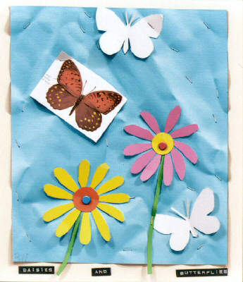 Artist: Bill Braun, Title: Daisies and Butterflies - click for larger image