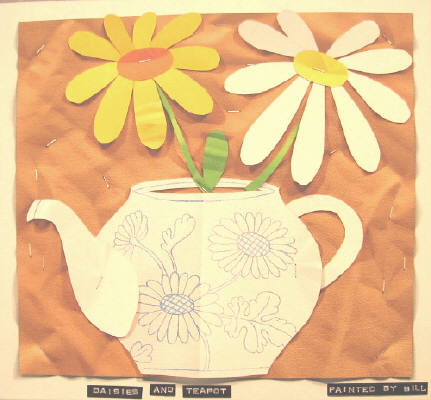 Artist: Bill Braun, Title: Daisies and Teapot - click for larger image