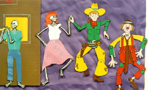 Artist: Bill Braun, Title: Detail, Cowboy Bob and the Rodeo Clown go to Town - click for larger image