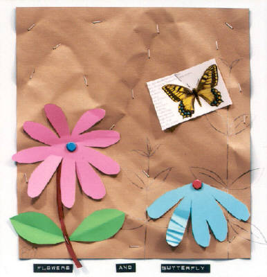 Artist: Bill Braun, Title: Flowers and Butterfly - click for larger image