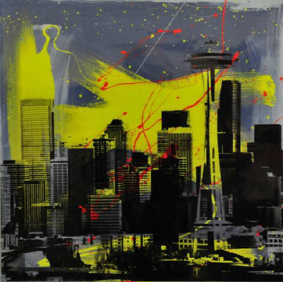 Artist: Brooke Westlund, Title: Seattle Skyline BW20-2020 - click for larger image
