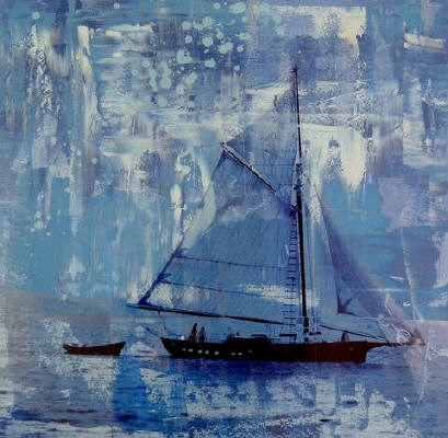 Artist: Brooke Westlund, Title: Seattle Blues Historic Sailing on the Sound -To Be Ordered - click for larger image