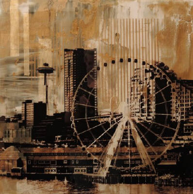 Artist: Brooke Westlund, Title: Seattle Gold  Great Wheel -To Be Ordered - click for larger image