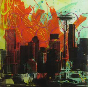 Artist: Brooke Westlund, Title: Seattle Skyline - BW35-2020 - click for larger image