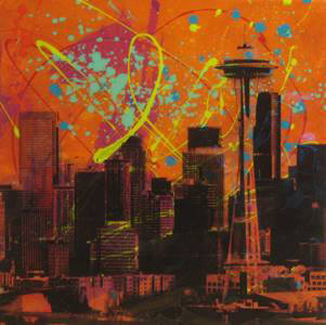 Artist: Brooke Westlund, Title: Seattle Skyline - BW17-2020  - click for larger image