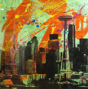 Artist: Brooke Westlund, Title: Seattle Skyline BW77-2020 - click for larger image