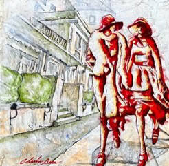 Artist: Charlie Barr, Title: Sisters Strolling - click for larger image