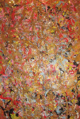 Artist: Dan Larsen, Title: Happiness, Joy and Vitality (formerly -Pollock Respectfully Remembered ) - click for larger image