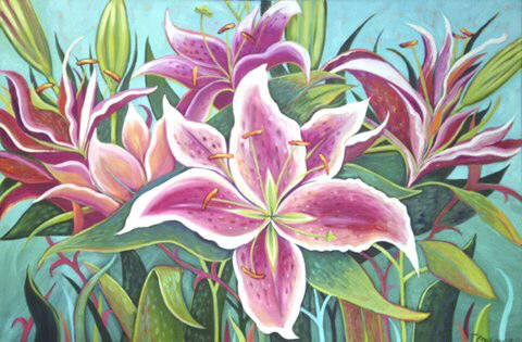 Artist: Debbie Tomassi, Title: Jungle Lily - click for larger image