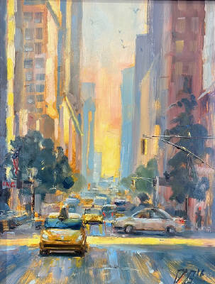 Artist: Dimitriy Gritsenko, Title: Sunset - New York - click for larger image