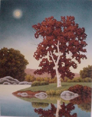 Artist: Doug Martindale, Title: Moonlit Pond - click for larger image