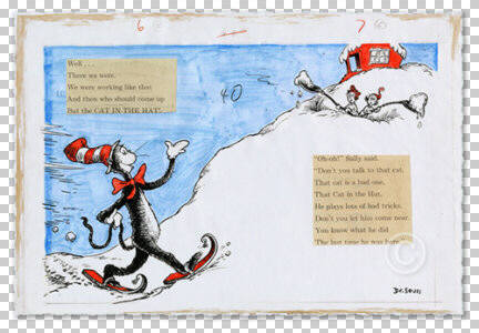 Artist: Dr. Seuss  , Title: And then who should come up but the CAT IN THE HAT! - click for larger image