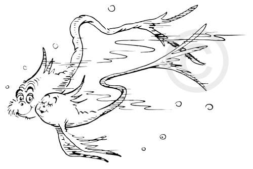 Artist: Dr. Seuss  , Title: Cuddle Fish - click for larger image