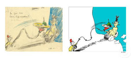 Artist: Dr. Seuss  , Title: Do you Like Green Eggs and Ham? Diptych - click for larger image