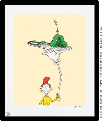 Artist: Dr. Seuss  , Title: Green Eggs and Ham - Inside Cover - Sold Out - click for larger image