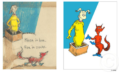 Artist: Dr. Seuss  , Title: Knox in box. Fox in socks. Diptych - click for larger image
