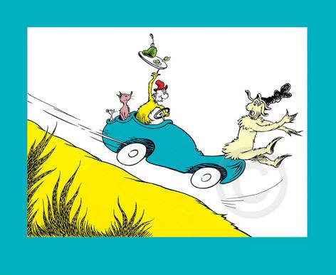 Artist: Dr. Seuss  , Title: Would you? Could you" In a Car? - click for larger image