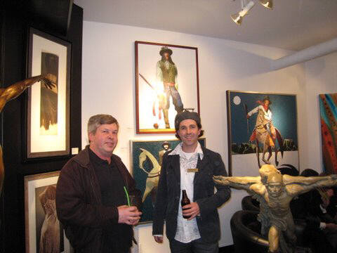 Artist: Gallery Event Photos, Title: Art Dealer and collector Scott with gallery artist Charlie Barr - click for larger image