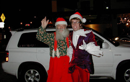 Artist: Gallery Event Photos, Title: Austin Powers with Santa during Kirkland's Night of Shopping - click for larger image