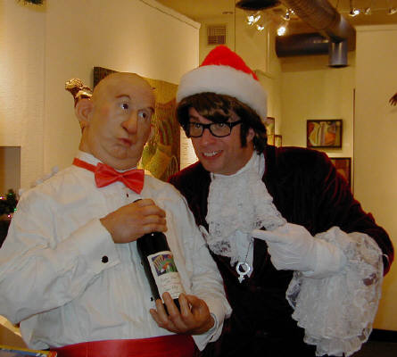 Artist: Gallery Event Photos, Title: Austin and Hoarce (Dr. Evil) pose for a photo - click for larger image