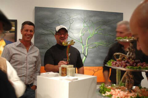 Artist: Gallery Event Photos, Title: Brian and Mark in front of a Liang Wei tree - click for larger image