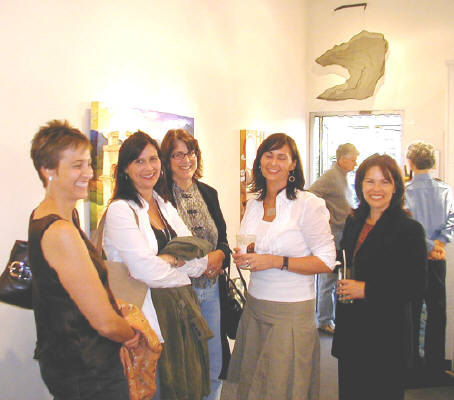 Artist: Gallery Event Photos, Title: Sept 2005-Seeing Double...Holly Martz with friends and twin sister - click for larger image