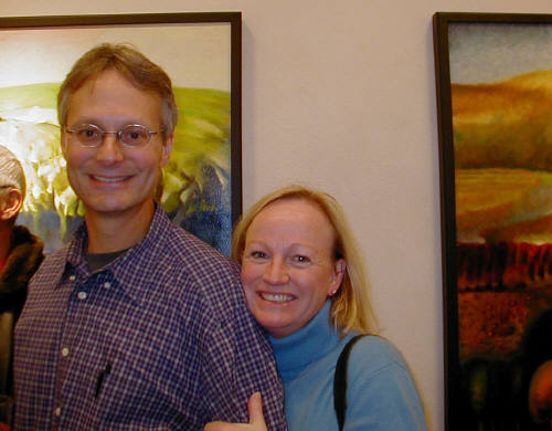 Artist: Gallery Event Photos, Title: Still happy after all these years, gallery patrons Carl and Darcy enjoying Liang Wei's show - click for larger image