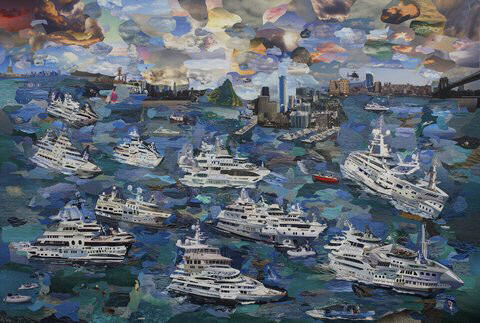 Artist: Harold Nelson, Title: Flotilla on the Bay - click for larger image