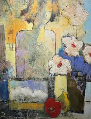 Artist: Helen  Zarin, Title: Figure and Flowers - click for larger image