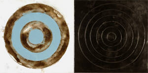 Artist: Holly Ballard Martz, Title: Double Target (Blue and Black) - click for larger image
