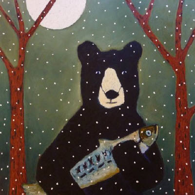Artist: Jaime Ellsworth, Title: Bear, Fish and Moon - click for larger image