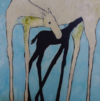 Artist: Jaime Ellsworth, Title: Mare with Foal - click for larger image