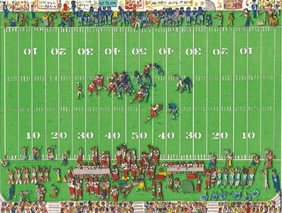 Artist: James Rizzi, Title: Football Frenzy - 1984 - click for larger image