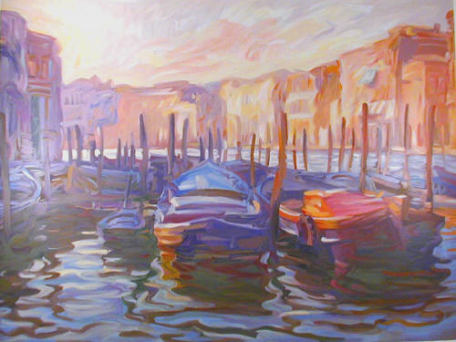 Artist: John Asaro, Title: Evening View from the Fish Market - click for larger image