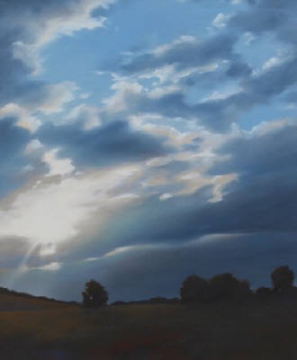 Artist: Kathleen Hooks, Title: Sunset on the Hills - click for larger image