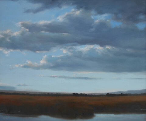 Artist: Kathleen Hooks, Title: Windswept Clouds - click for larger image