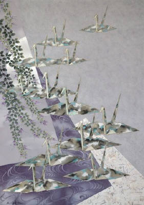 Artist: Keiichi Nishimura, Title: Origami Cranes - click for larger image