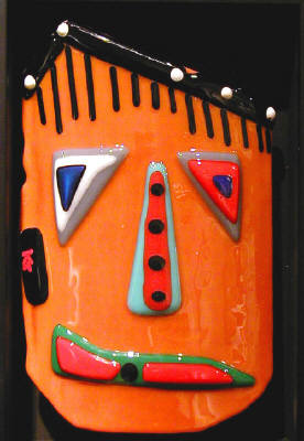 Artist: Ken Thomas, Title: Orange Bow Tie Mask - click for larger image