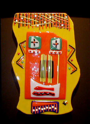 Artist: Ken Thomas, Title: Southwest Mask-Yellow - click for larger image