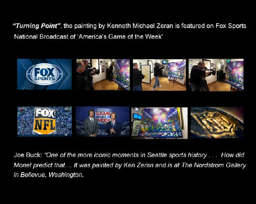 Artist: Kenneth Michael Zeran, Title: Turning Point by Ken Zeran on Fox's NFL " America's Game of the Week" December 14, 2014 - click for larger image